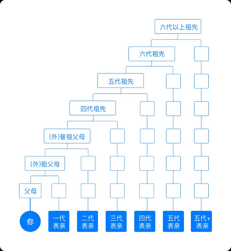 六代亲属关系图高清图片